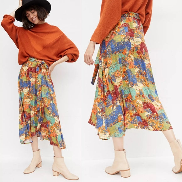 Anthropologie Dresses & Skirts - Maeve Castilla Tiered Midi Skirt
